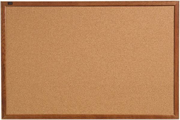 Quartet - 36" Wide x 24" High Open Cork Bulletin Board - Natural (Color) - Best Tool & Supply