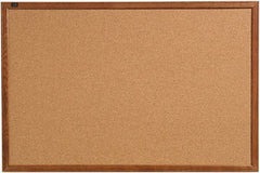 Quartet - 36" Wide x 24" High Open Cork Bulletin Board - Natural (Color) - Best Tool & Supply