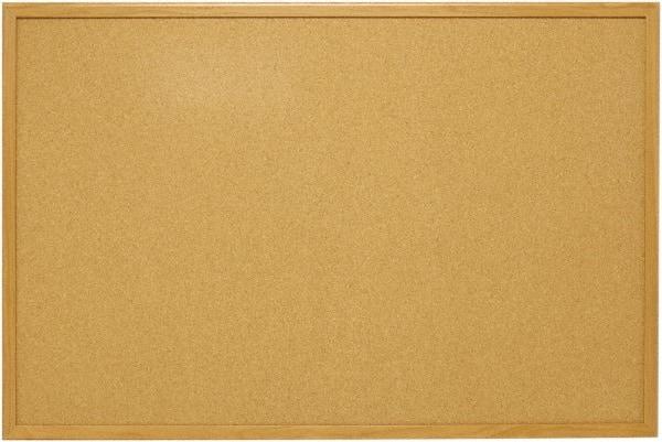 Mead - 48" Wide x 36" High Open Cork Bulletin Board - Natural (Color) - Best Tool & Supply