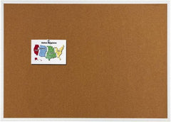 Quartet - 48" Wide x 36" High Open Cork Bulletin Board - Natural (Color) - Best Tool & Supply