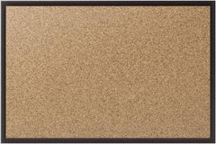 Quartet - 36" Wide x 24" High Open Cork Bulletin Board - Natural (Color) - Best Tool & Supply