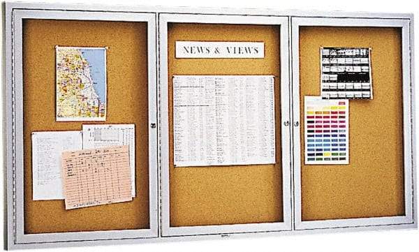 Quartet - 72" Wide x 36" High Open Cork Bulletin Board - Natural (Color) - Best Tool & Supply