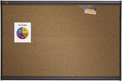 Quartet - 48" Wide x 36" High Open Cork Bulletin Board - Brown - Best Tool & Supply