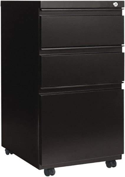 ALERA - 14-7/8" Wide x 28-1/4" High x 23-1/8" Deep, 3 Drawer Pedestal - Steel, Black - Best Tool & Supply