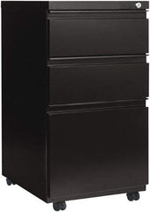 ALERA - 14-7/8" Wide x 28-1/4" High x 23-1/8" Deep, 3 Drawer Pedestal - Steel, Black - Best Tool & Supply