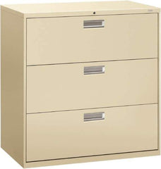 Hon - 42" Wide x 40-7/8" High x 19-1/4" Deep, 3 Drawer Lateral File - Steel, Putty - Best Tool & Supply