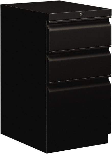 Hon - 15" Wide x 28" High x 19-7/8" Deep, 3 Drawer Pedestal - Steel, Black - Best Tool & Supply