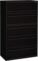 Hon - 42" Wide x 67" High x 19-1/4" Deep, 5 Drawer Roll-Out, Roll-Out Posting - Steel, Black - Best Tool & Supply