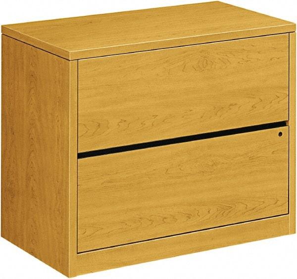 Hon - 36" Wide x 29-1/2" High x 20" Deep, 2 Drawer Lateral File - Woodgrain Laminate, Harvest - Best Tool & Supply