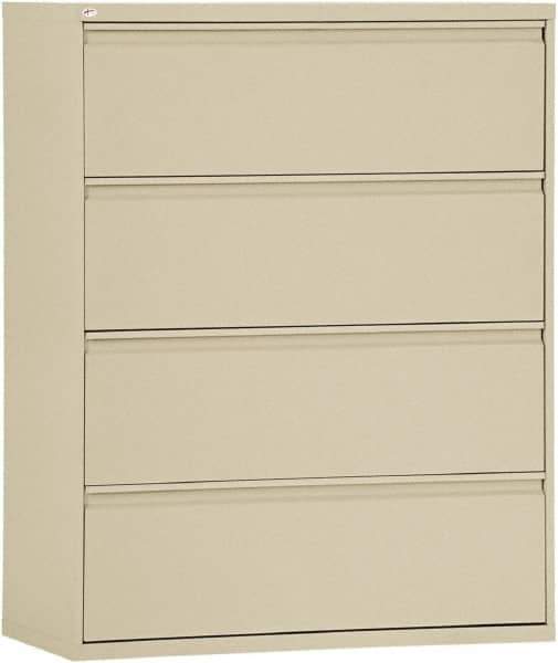 ALERA - 42" Wide x 53-1/4" High x 19-1/4" Deep, 4 Drawer Lateral File - Steel, Putty - Best Tool & Supply