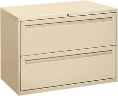 Hon - 42" Wide x 28-3/8" High x 19-1/4" Deep, 2 Drawer Lateral File - Steel, Putty - Best Tool & Supply