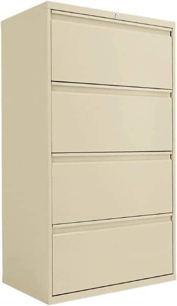 ALERA - 30" Wide x 53-1/4" High x 19-1/4" Deep, 4 Drawer Lateral File - Steel, Putty - Best Tool & Supply