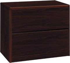 Hon - 36" Wide x 29-1/2" High x 20" Deep, 2 Drawer Lateral File - Laminate, Mahogany - Best Tool & Supply