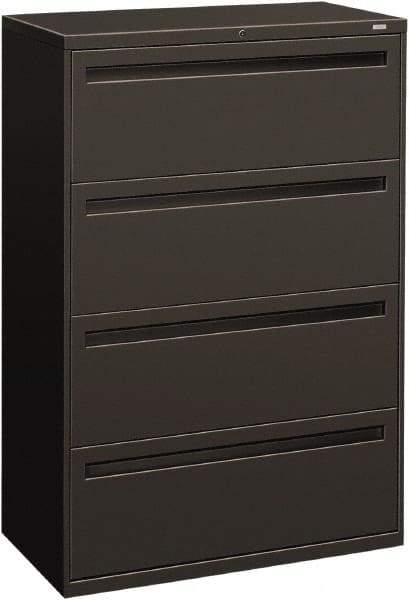 Hon - 36" Wide x 53-1/4" High x 19-1/4" Deep, 4 Drawer Lateral File - Steel, Charcoal - Best Tool & Supply