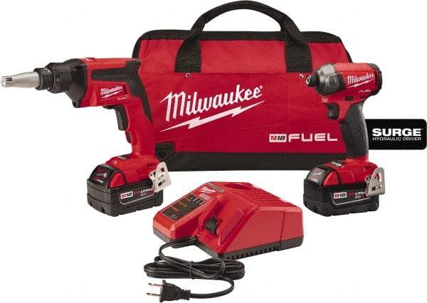 Milwaukee Tool - 18 Volt Cordless Tool Combination Kit - Includes Screwgun & Impact Driver, Lithium-Ion Battery Included - Best Tool & Supply