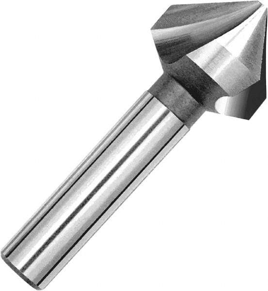 Magafor - 5.3mm Head Diam, 0.197" Shank Diam, 3 Flute 90° Cobalt Countersink - Uncoated, 1-3/4" OAL, Single End, Straight Shank, Right Hand Cut - Best Tool & Supply