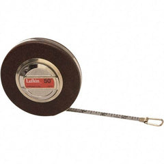 Lufkin - 50' x 3/8" Silver Steel Blade Tape Measure - 1/16" Graduation, Inch Graduation Style, Black Steel Case - Best Tool & Supply