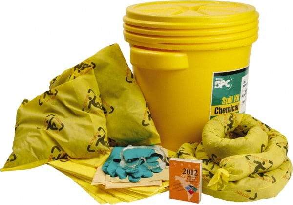 Brady SPC Sorbents - 16 Gal Capacity Chemical Spill Kit - 20 Gal Polyethylene Drum - Best Tool & Supply