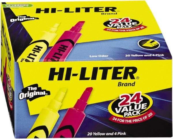 HiLiter - Pink, Yellow Highlighter - Chisel Tip, AP Nontoxic Ink - Best Tool & Supply