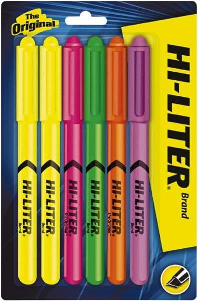 HiLiter - Green, Orange, Pink, Purple, Yellow Highlighter - Chisel Tip, AP Nontoxic Ink - Best Tool & Supply