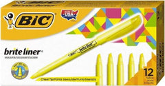 Bic - Flouorescent Yellow Highlighter - Chisel Tip, Water Base Ink - Best Tool & Supply