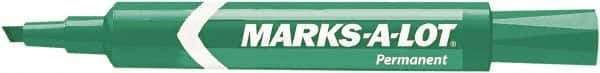 Marks-A-Lot - Green Permanent Marker - Chisel Tip, AP Nontoxic Ink - Best Tool & Supply