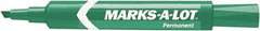 Marks-A-Lot - Green Permanent Marker - Chisel Tip, AP Nontoxic Ink - Best Tool & Supply