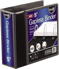 Find-It - 1,050 Sheet Capacity, 11 x 8-1/2", View Ring Binder - Vinyl, Black - Best Tool & Supply