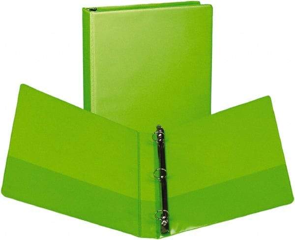 Samsill - 225 Sheet Capacity, 11 x 8-1/2", View Ring Binder - Vinyl Covered Chipboard, Lime - Best Tool & Supply