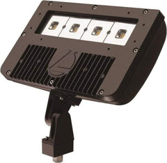 Lithonia Lighting - 1 Head, 120-277 Volt, 78 Watt, LED Floodlight Fixture - Pole Mount & Wall Mount & Ground, 3-5/16" Long x 12-7/8" Wide x 7-3/4" High, Aluminum Housing - Best Tool & Supply