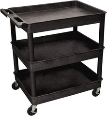 Luxor - 300 Lb Capacity, 24" Wide x 18" Long x 38" High Shelf Cart - 3 Shelf, Plastic - Best Tool & Supply