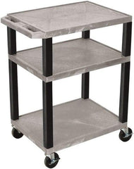 Luxor - 300 Lb Capacity, 24" Wide x 18" Long x 34" High Standard Utility Cart - 3 Shelf, Plastic - Best Tool & Supply