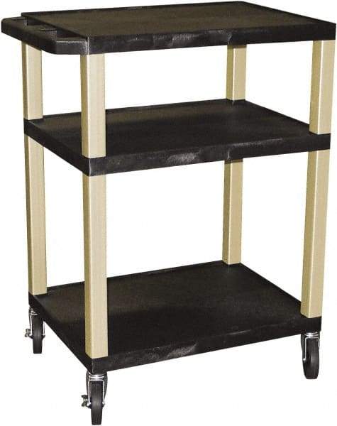 Luxor - 300 Lb Capacity, 24" Wide x 18" Long x 34" High Standard Utility Cart - 3 Shelf, Plastic - Best Tool & Supply