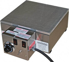 Valad Electric Heating - 12" Long x 12 Wide x 6" High, 110/120 Volt Hot Plate - 100 to 550°F, 1 Burner, Aluminum Plate, 1500 Watt, 13.6 Amps, 304 Stainless Steel Base - Best Tool & Supply