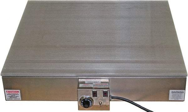 Valad Electric Heating - 36" Long x 36 Wide x 7" High, 220 Volt Hot Plate - 100 to 550°F, 1 Burner, Aluminum Plate, 4000 Watt, 18.2 Amps, 304 Stainless Steel Base - Best Tool & Supply