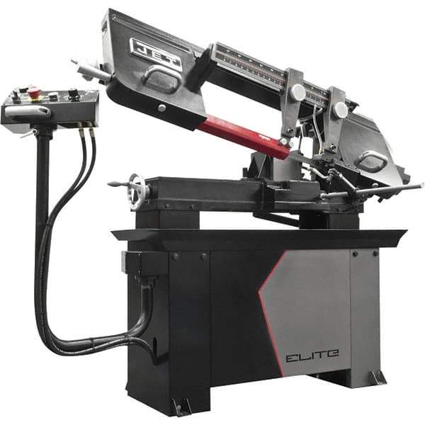 Jet - 8 x 13" Manual Horizontal Bandsaw - 1 Phase, 115/230 Volts, Variable Speed Pulley Drive - Best Tool & Supply