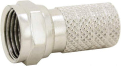 Ideal - Straight, F Type Twist On Coaxial Connector - Compatible with RG6, Brass Contact, Brass Body - Best Tool & Supply