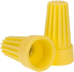 Ideal - 2, 18 to 2, 12 AWG, 600 Volt, Flame Retardant, Standard Twist on Wire Connector - Yellow, 221°F - Best Tool & Supply