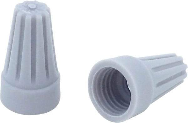 Ideal - 3, 22 to 2, 16 AWG, 300 Volt, Flame Retardant, Standard Twist on Wire Connector - Gray, 221°F - Best Tool & Supply