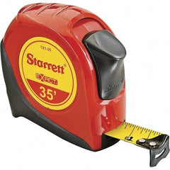 Starrett - 35' x 1" Yellow Blade Tape Measure - 1/16" Graduation, S1 Graduation Style, Red Case - Best Tool & Supply