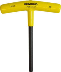 Bondhus - 3/8" Hex, T-Handle Cushion Grip, Hex Key - 6" OAL, Protanium High Torque Steel, Inch System of Measurement - Best Tool & Supply