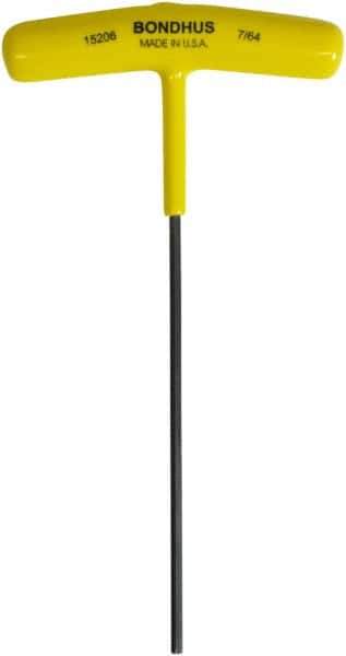 Bondhus - 3/32" Hex, T-Handle Cushion Grip, Hex Key - 6" OAL, Protanium High Torque Steel, Inch System of Measurement - Best Tool & Supply