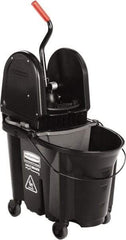 Rubbermaid - 35 Qt Plastic Steel Bucket & Wringer - 510.54mm Long x 927.1mm High x 398.78mm Wide, Black - Best Tool & Supply