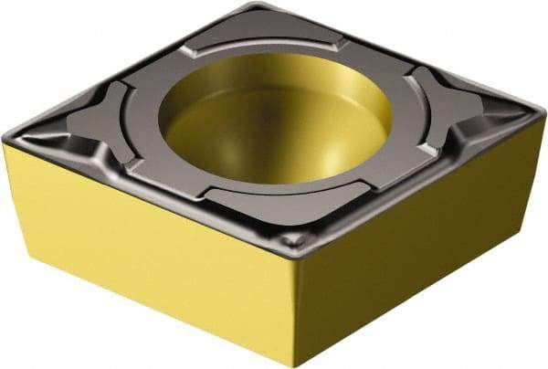 Sandvik Coromant - CPMT21.51 KF Grade 3225 Carbide Turning Insert - TiCN/AI2O3/TiN Finish, 80° Diamond, 1/4" Inscr Circle, 3/32" Thick, 1/64" Corner Radius - Best Tool & Supply