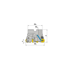 Indexable Copy Face Mills; Maximum Depth Of Cut: 3.00 mm; Compatible Insert Size Code: RD.X 12T3..; Arbor Hole Diameter (mm): 16.00; Maximum Ramping Angle: 8.5  ™; Overall Height (mm): 43.00 mm; Series: R1000A-12; Number of Cutter Inserts: 5; Cutter Style