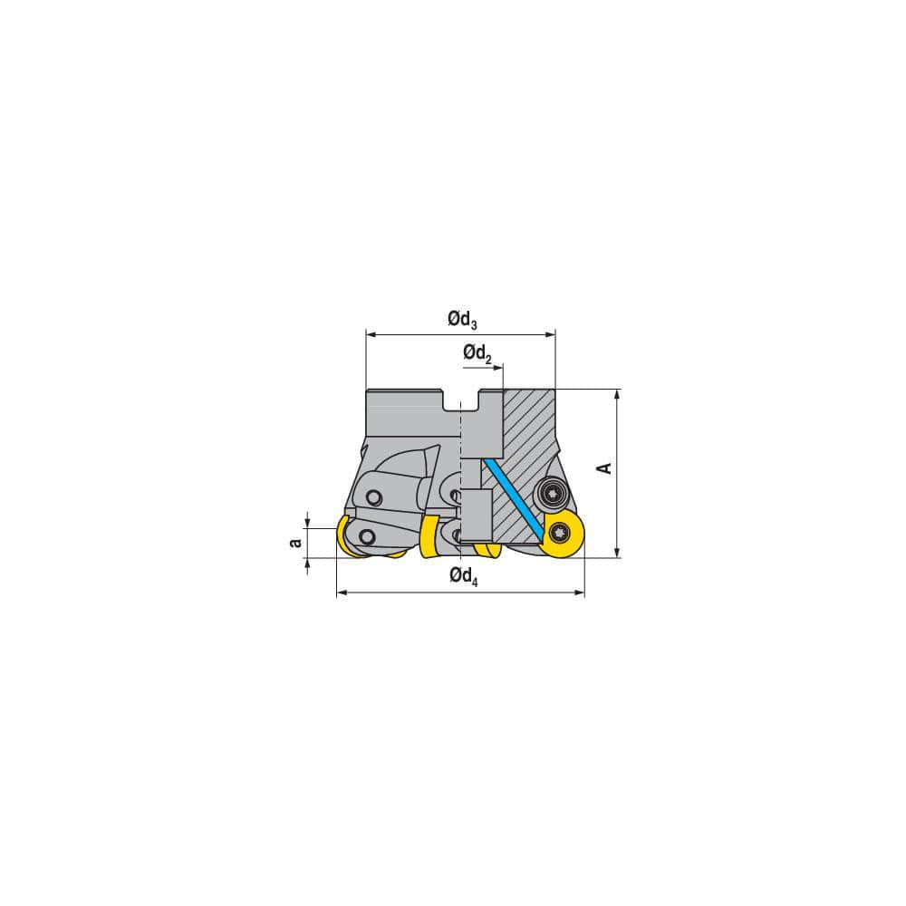 Indexable Copy Face Mills; Maximum Depth Of Cut: 7.00 mm; Compatible Insert Size Code: RD.X 2006..; Arbor Hole Diameter (mm): 27.00; Maximum Ramping Angle: 10.1  ™; Overall Height (mm): 53.00 mm; Series: R1007A-20; Number of Cutter Inserts: 5; Cutter Styl