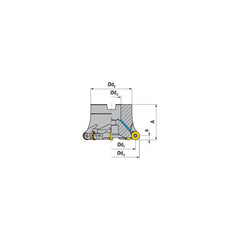 Indexable Copy Face Mills; Maximum Depth Of Cut: 0.2360 in; Compatible Insert Size Code: RP.X 1204..; Arbor Hole Diameter (mm): 1.00; Maximum Ramping Angle: 1.9  ™; Overall Height (mm): 2.2500 in; Series: A251-12; Number of Cutter Inserts: 6; Cutter Style