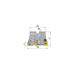 Indexable Copy Face Mills; Maximum Depth Of Cut: 5.10 mm; Compatible Insert Size Code: RD.X 1604..; Arbor Hole Diameter (mm): 40.00; Maximum Ramping Angle: 1.8  ™; Overall Height (mm): 53.00 mm; Series: R1007A-16; Number of Cutter Inserts: 9; Cutter Style