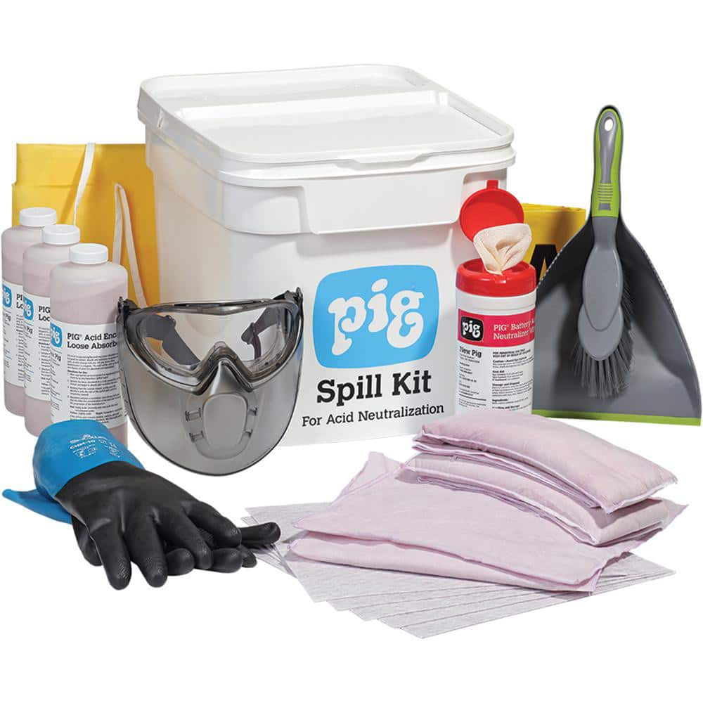 Spill Kits; Kit Type: Acid Neutralizing Spill Kit; Container Type: Bucket; Absorption Capacity: 4.9 gal; Color: White; Portable: No; Capacity per Kit (Gal.): 4.9 gal