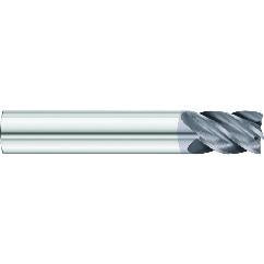 1/2 x 1/2 x 1 x 3 OAL .090 C/R 5 Flute Carbide End Mill - Round Shank-AlCrN Coated - Best Tool & Supply